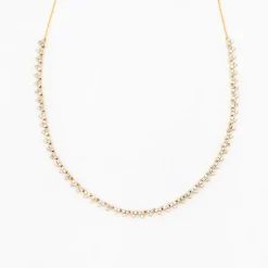 Diamond Cluster Half Riviera Necklace