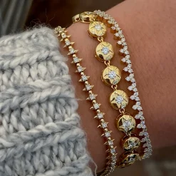 Diamond Cluster Tennis Bracelet