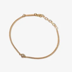Diamond Hexagon Curb Chain Bracelet