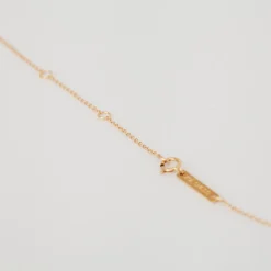 Diamond Mosaic Brushed Gold Horizontal Hexagon Tag Necklace