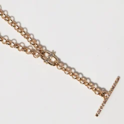 Diamond Open Link & Pavé Diamond Toggle Rolo Chain Lariat