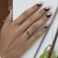 East West Onyx Equilibrium Ring