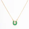 Emerald & Diamond Horseshoe Necklace