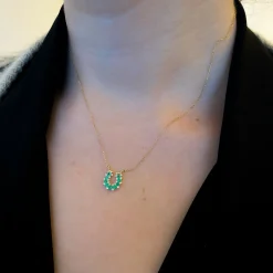 Emerald & Diamond Horseshoe Necklace