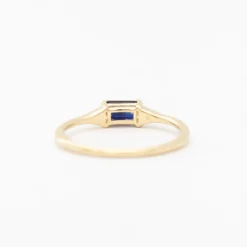 Emerald-Cut Blue Sapphire Deco Ring