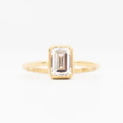 Emerald-Cut Diamond Wisp Ring