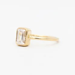 Emerald-Cut Diamond Wisp Ring