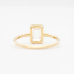 Emerald-Cut Diamond Wisp Ring