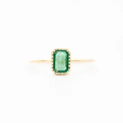 Emerald-Cut Green Emerald Wisp Ring