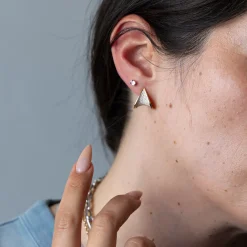 Emerald-Cut Pink Sapphire Studs