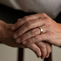 Engraved Pyramid Wedding Band