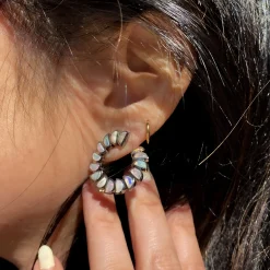 Ethiopian Opal Marabou Bypass Hoops