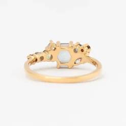 Exclusive Orbital Hex Blue Sapphire Cluster Ring