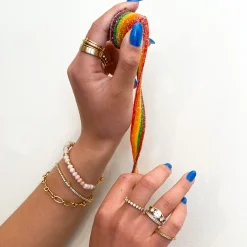 Faceted Pink Opal Rondelle Bead Bracelet