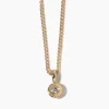 Fluted Bezel Diamond Pendant Necklace