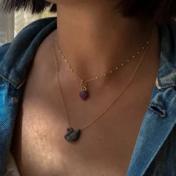 Gemstone Pavé Strawberry Charm