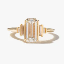 Geometric Emerald Cut Lab-Grown Diamond Engagement Ring