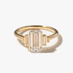Geometric Emerald Cut Lab-Grown Diamond Engagement Ring