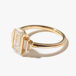 Geometric Emerald Cut Lab-Grown Diamond Engagement Ring