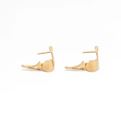 Gold Edgy Huggie Earrings