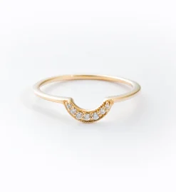 Gold Tiny Crescent Ring