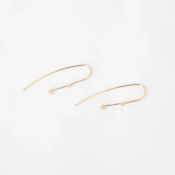 Graduated Three Prong Diamond Wire Earrings