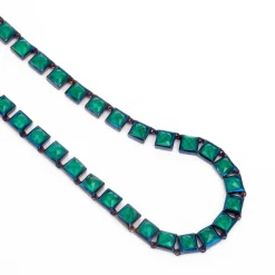 Green Onyx Mini Tile Riviere Necklace