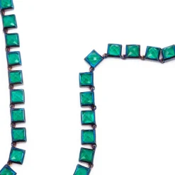 Green Onyx Mini Tile Riviere Necklace