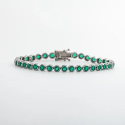 Green Onyx Petite Dot Tennis Bracelet
