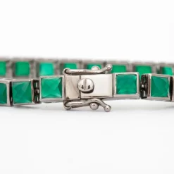 Green Onyx Small Tile Tennis Bracelet