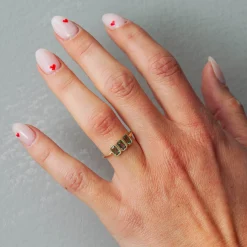 Green Sapphire Campana Ring