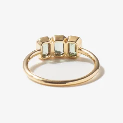 Green Sapphire Campana Ring