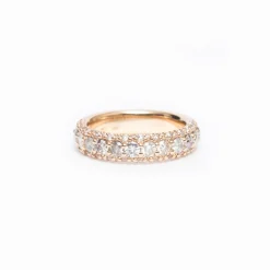 Grey Diamond Celestine Half Eternity Pavé Band