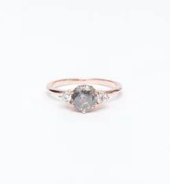 Grey Diamond Hazeline Three Stone Ring