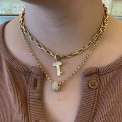 Groovy Diamond Initial Charm