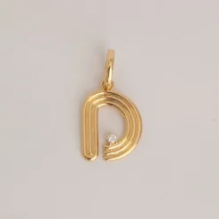 Groovy Diamond Initial Charm