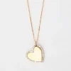 Heart Pavé and Baguette Dog Tag Necklace