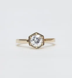 Hexagon Solitaire Ring
