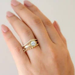 Hexagon Solitaire Ring