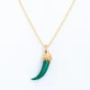 Il Leone Piccolo Malachite Lion's Tooth Necklace