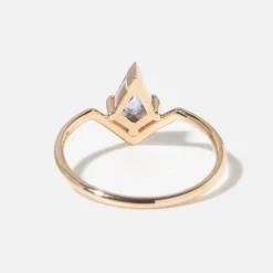 Kite Cut Blue Sapphire Nestled Ring