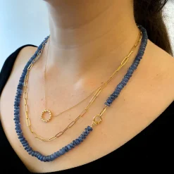 Kyanite Rondelle Beaded Necklace