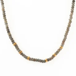 Labradorite Rondelle Bead Necklace