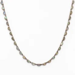 Labradorite Small Scallop Riviere Necklace