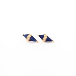 Lapis & Diamond Pietra Studs