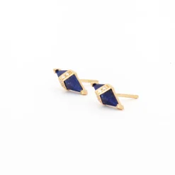 Lapis & Diamond Pietra Studs