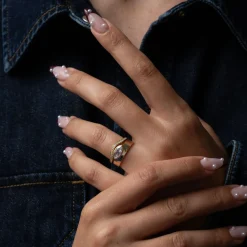 Large Marquise Diamond Monolith Ring