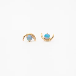 Large Opal Arc Earrings