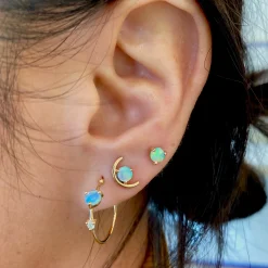 Large Opal Arc Earrings