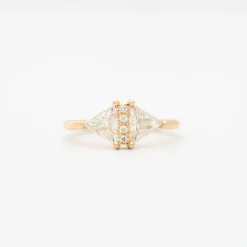 Large Vintage Diamond Triangle Ring